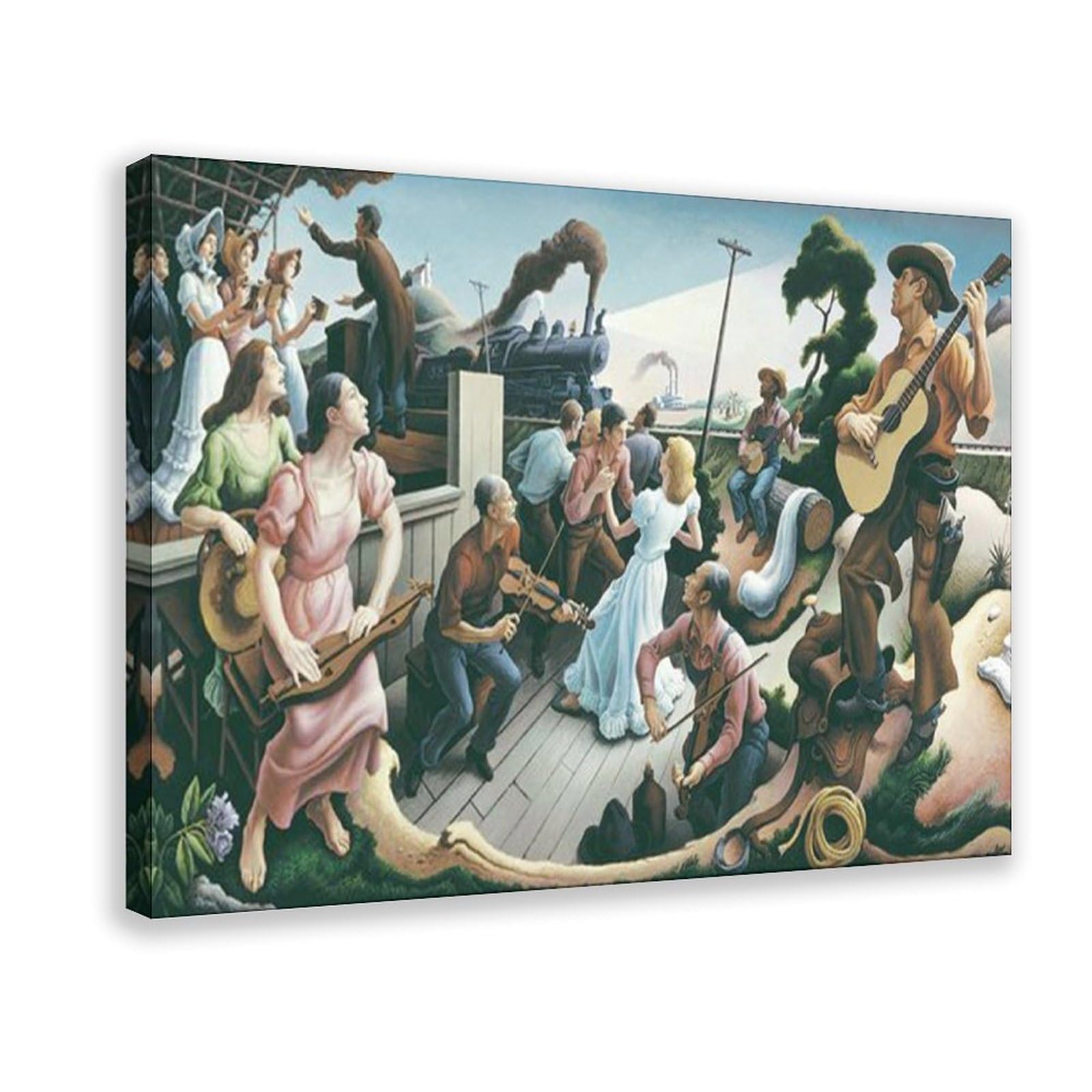 WCYB The Sources of Country Music di Thomas Hart Benton Stampe poster su tela Deco Dipinti Wall Art per ufficio soggiorno cornice 61 cm L x 91,4 cm W