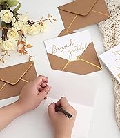 Vista 6 de Winoo Design Gold Beyond Grateful Thank You Cards with Envelopes - 36 PK - Thank You Notes with Gold Foil Letterpress 4x6 Inches Blank Note Cards