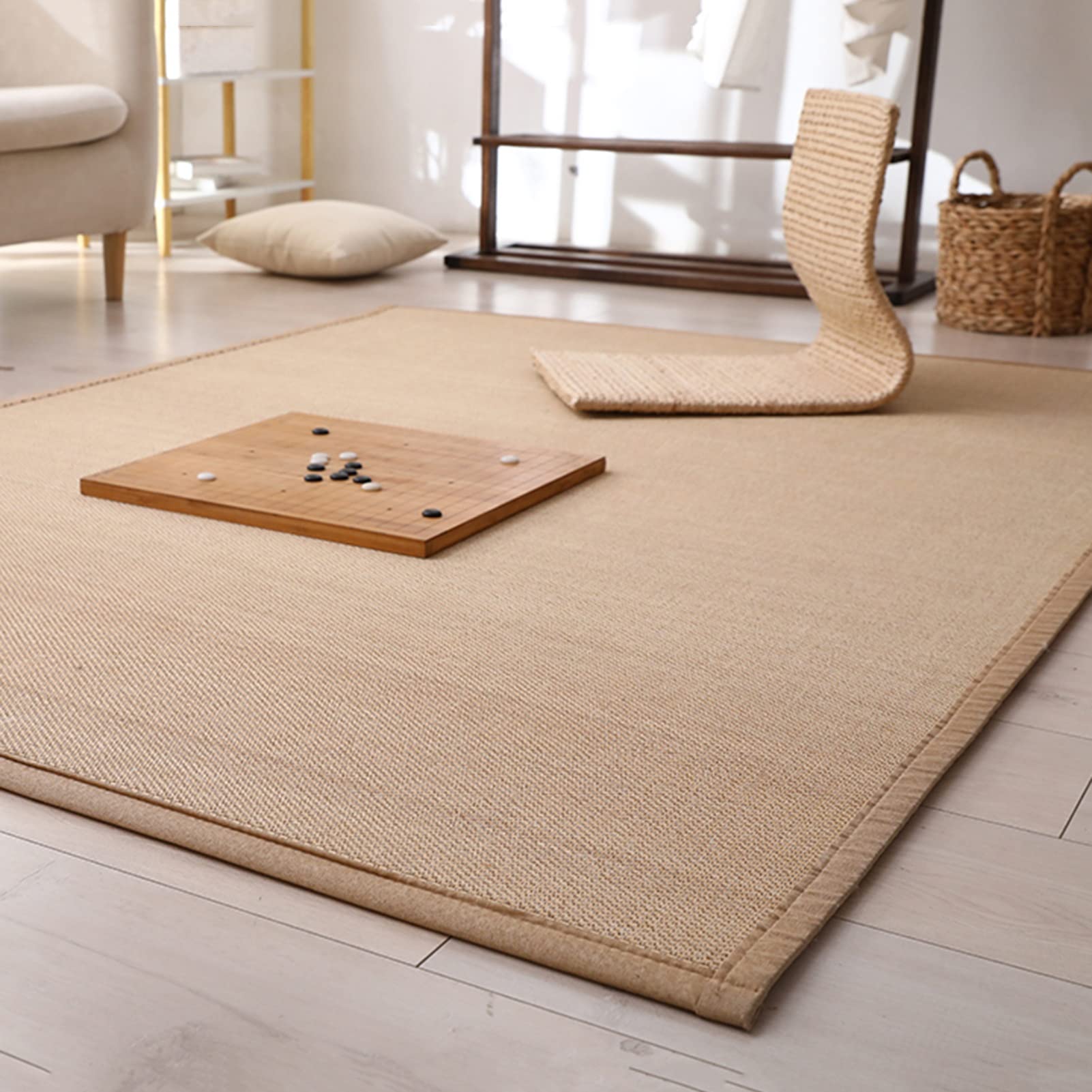 Amazon.de: KKCF Naturfasern Bambus Teppich, 2 cm Dicker, Rutschfester  Wohnzimmer-Teppich, Schwammfllung Antikollisions-Bodenmatte Im Japanischen  Stil for Bro-Balkon-Eingang