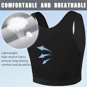 XUJI Breathable Half Chest Binder for Transgender FTM Pullover Binder