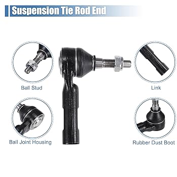 Amazon.com: X AUTOHAUX 6pcs Front Inner Outer Tie Rod Ends