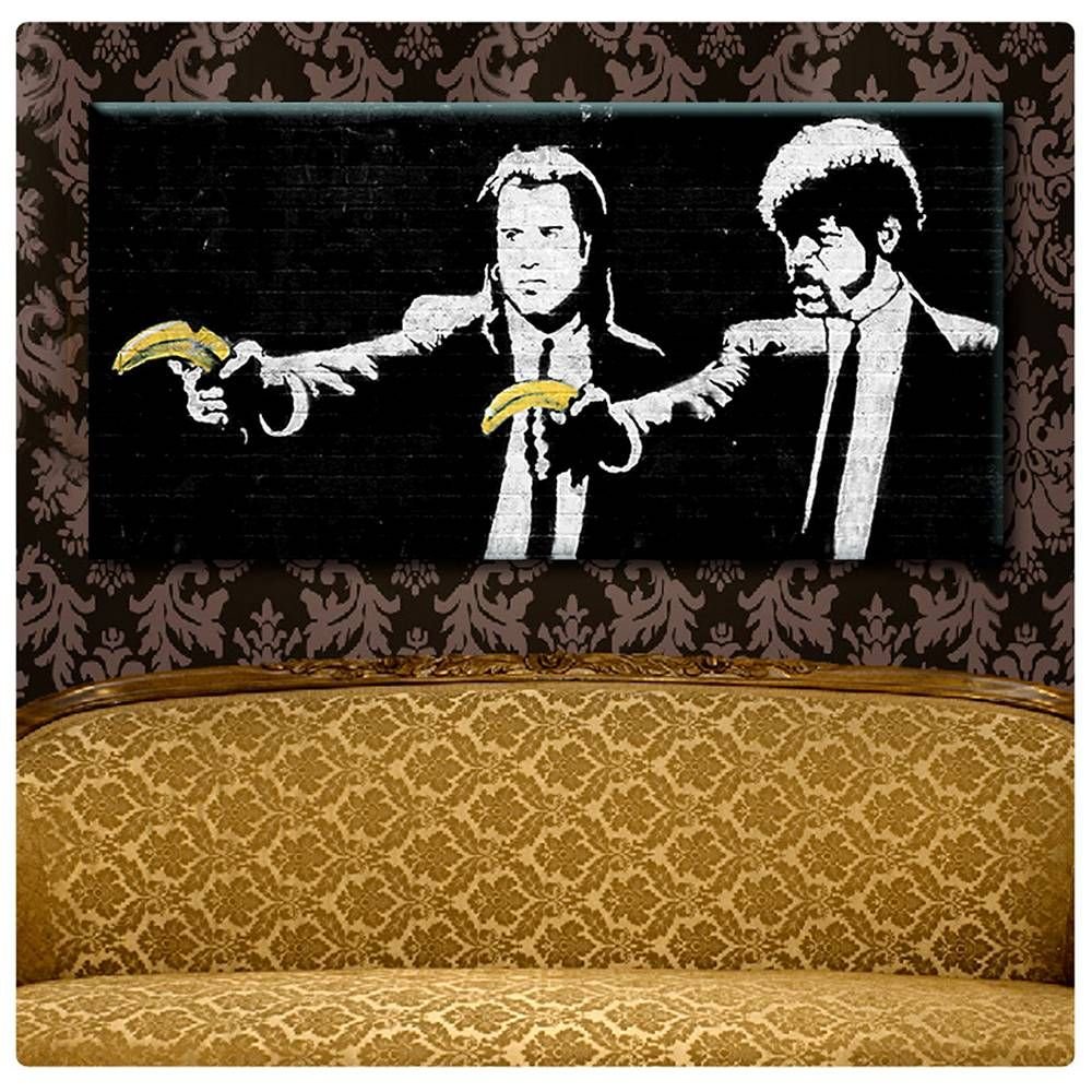 バンクシー Pulp Fiction Bananas エスタンプリトグラフ Amazon.com: ARTCANVAS Pulp Fiction Bananas Canvas Art Print