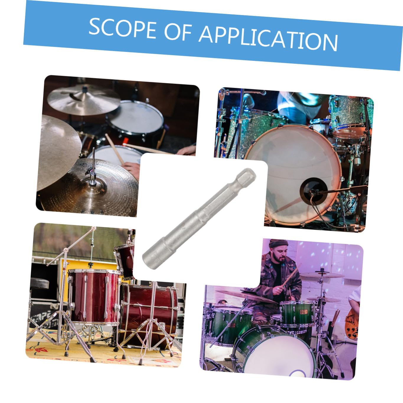 Milisten 4piezas Llave De De Carbono Para Afinación De Instrumentos De Percusión Herramienta Profesional Para Bateristas y Amantes Música