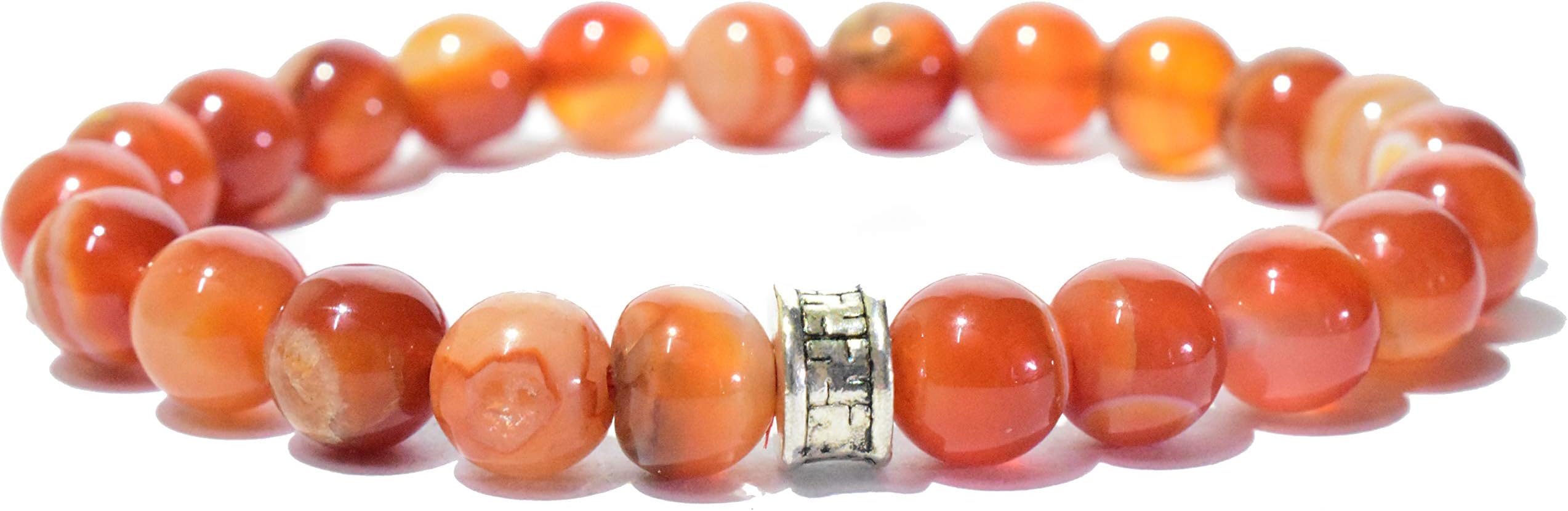 Healings4u Bracelet Red Sulemani Size 8mm Natural Healing Reiki Crystal Chakra Balancing Vastu Stone