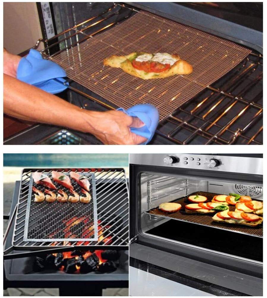Lot De 5 Tapis De Cuisson Barbecue 40x60 Cm - Antiadhésif PTFE Réutilisable - Parfait Pour Gaz, Charbon Et Four