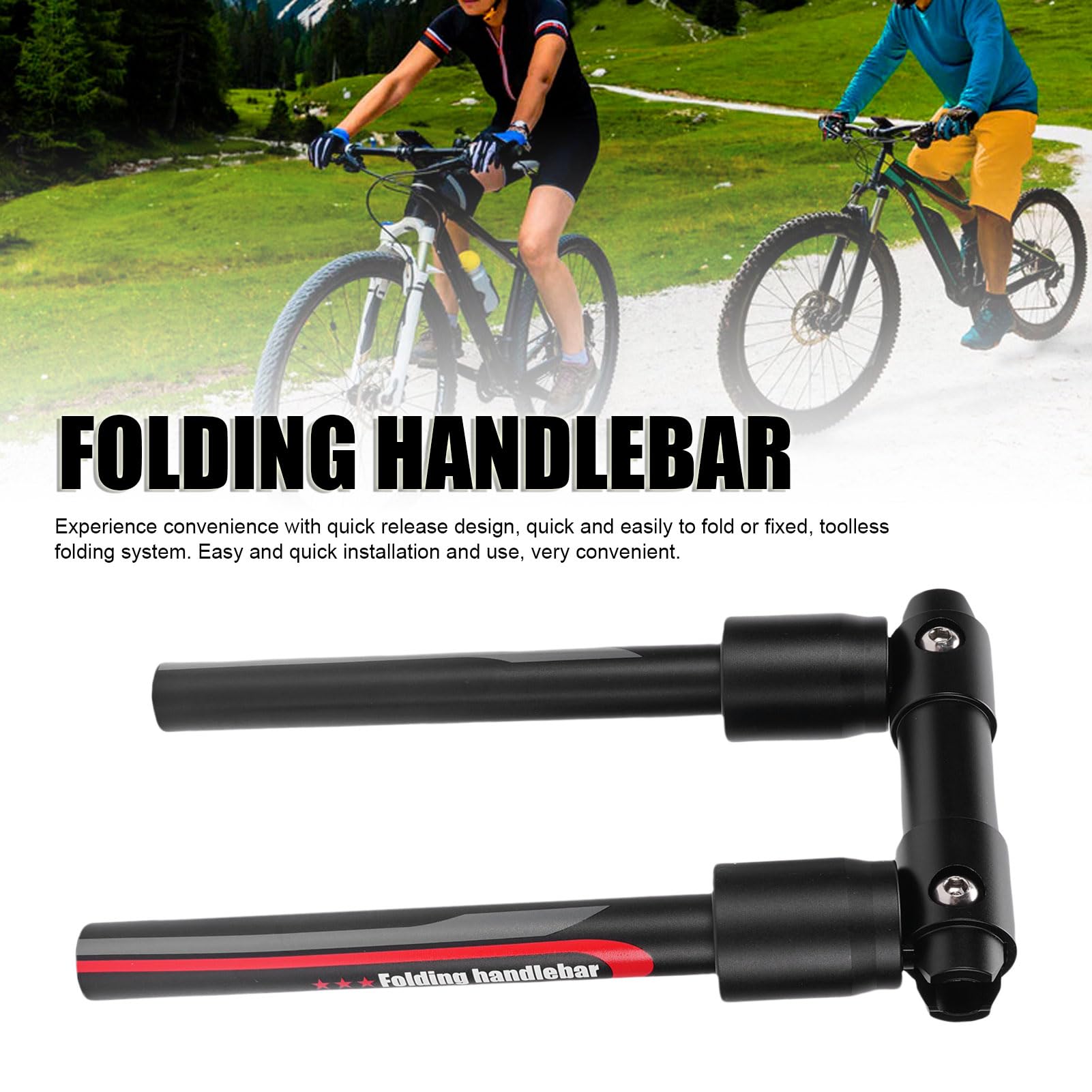 Manillar Plegable para Bicicletas, Aleación de Aluminio Plegable de 90 Grados Manillar de Bicicleta de Liberación Rápida para de Montaña Scooter Mtbs (660 mm)