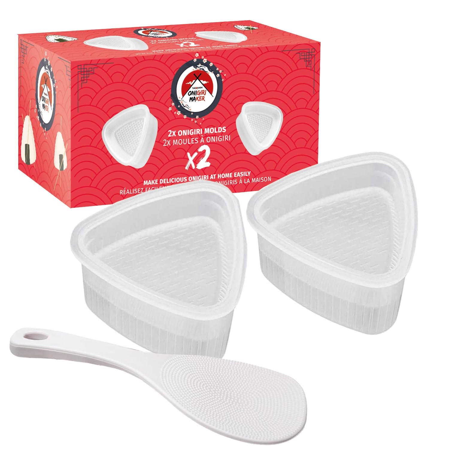 Takonashi® Onigiri Moulds - 2 Triangle Sushi Onigiri Moulds - Make Sushi Platters Easily - Japanese Cooking Kit & Accessories - Japan Sushi Maker - OriginalCorner®