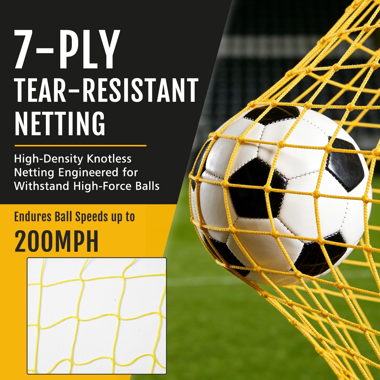 Soccer Goal, 12X6 FT Soccer Goal for Backyard, Precision Target and Training Cones Included, Upgraded Metal Base, Anti-Tear Netting, Soccer Practice Equipment with Carry Bag