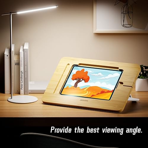 Miniatura 5 de Soporte de madera para dibujo y tableta, portátil y ajustable, 5 ángulos para laptop, elevador de soporte para laptop, soporte de lectura de libros,