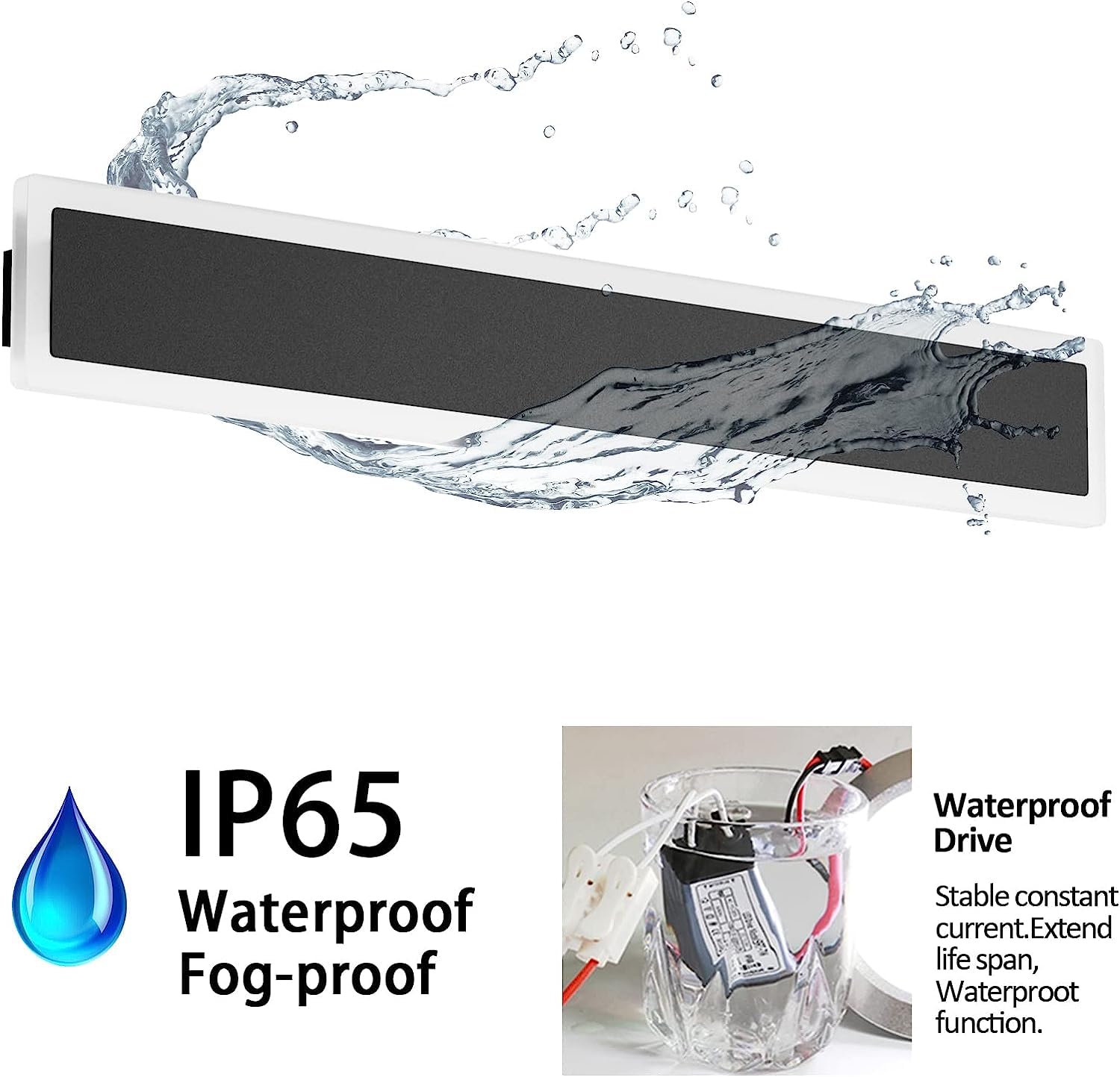 Luces de pared para exteriores, accesorios de iluminación para exteriores LED Negros, montaje en pared, Luces de Porche modernas, Aplique de pared, lámpara de pared lineal LED Larga, iluminación exte
