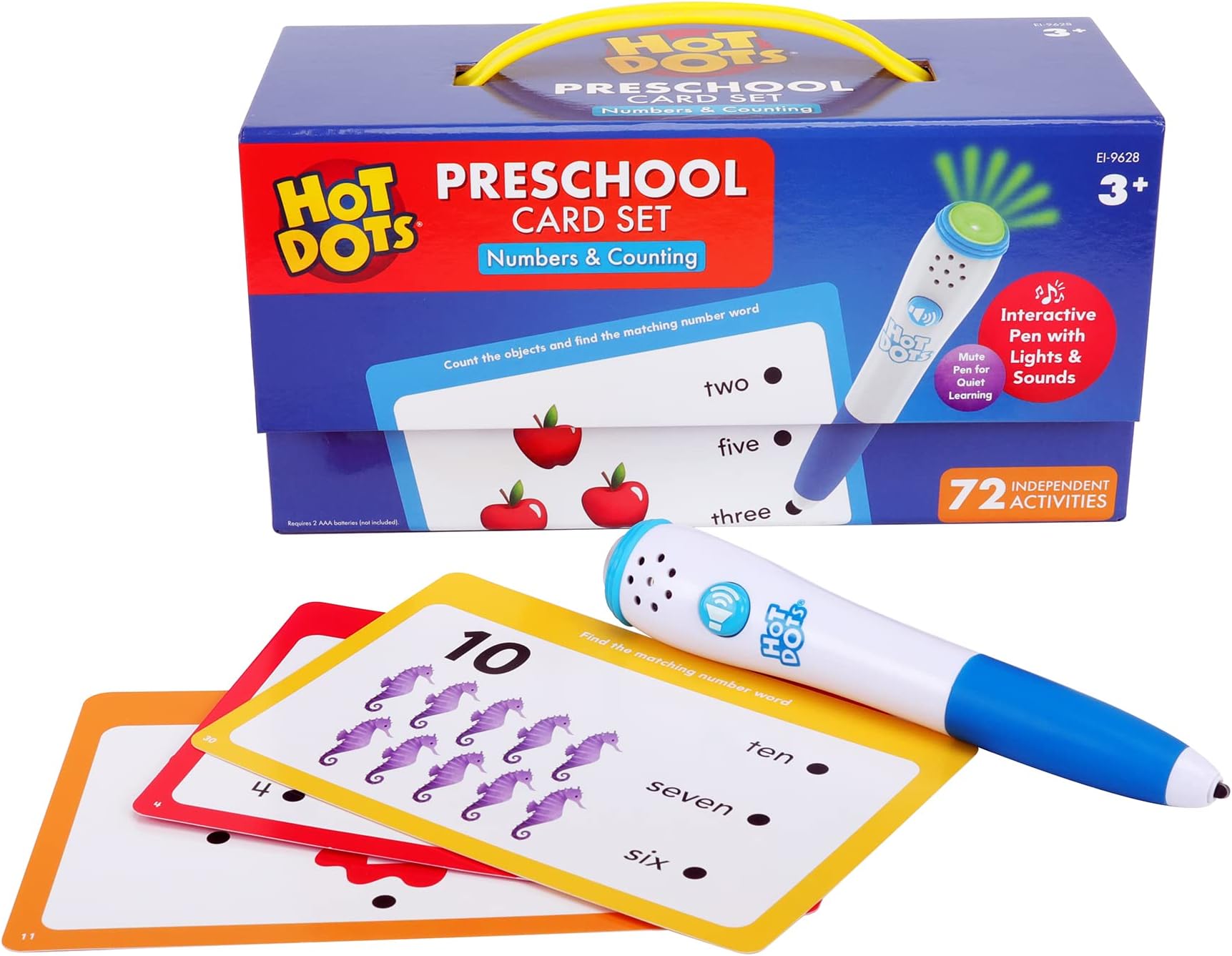 Hot Dots Numbers & Counting Set - Preschool Learning Activities, Interactive Math Flash Cards for Toddlers 3-5 Years, Kindergarten Classroom Must Haves & Homeschool Essentials