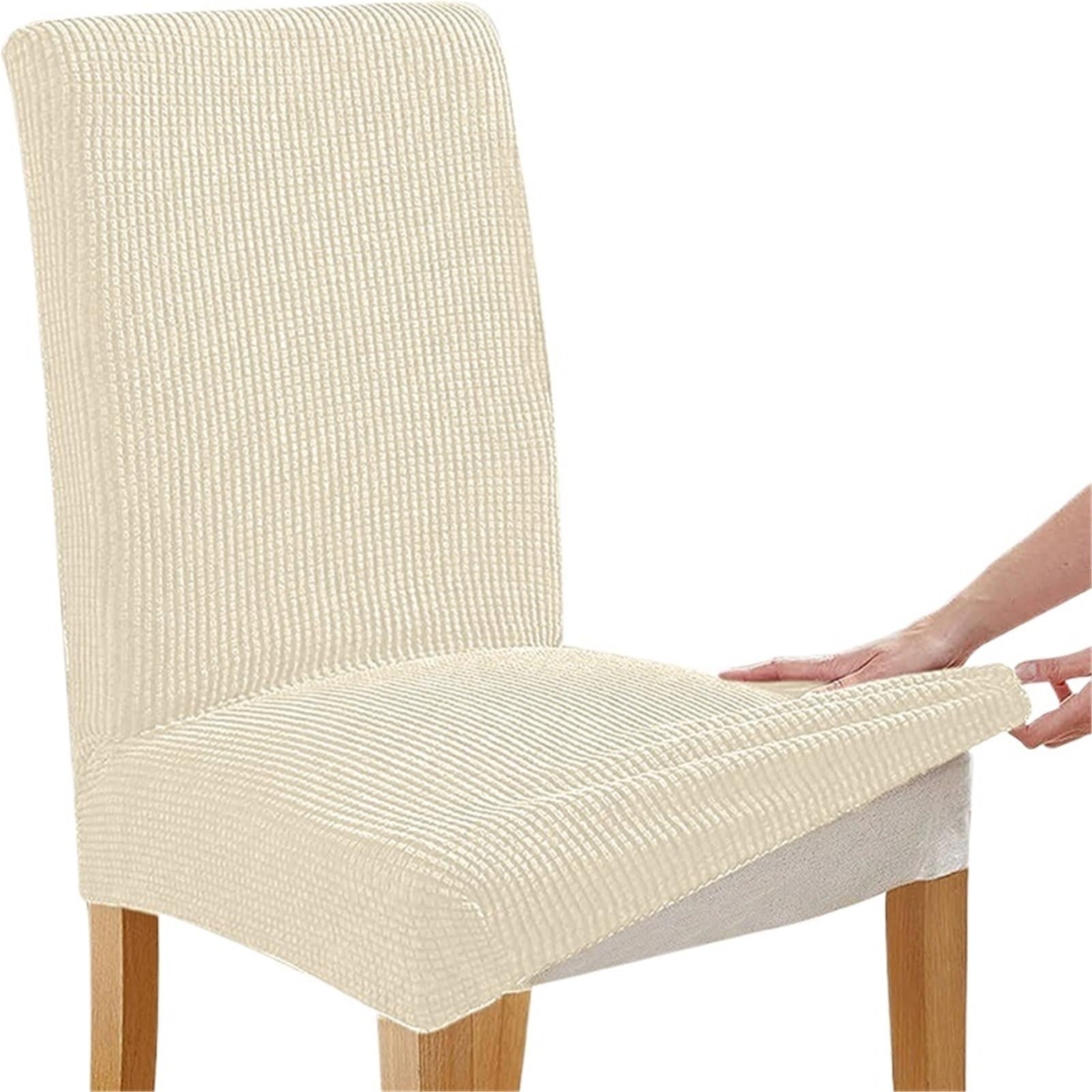 RYQZHHY Chair Cover Corn Kernel Fabric Chair Cover Stretch Long Back Covers Jacquard Dining Room Seat With