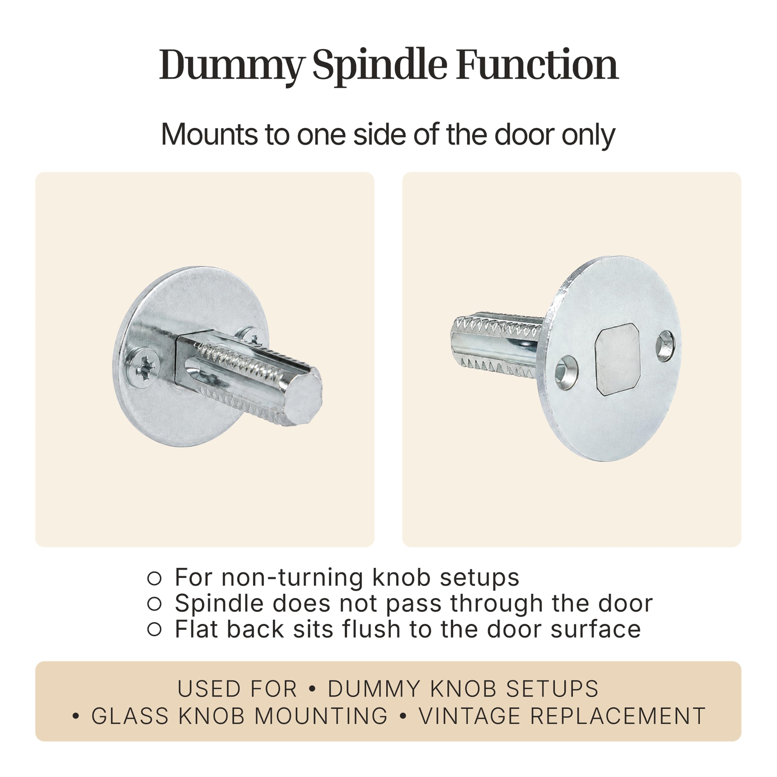 Zinc Plated Dummy Door Spindles - Pack of 2 -4