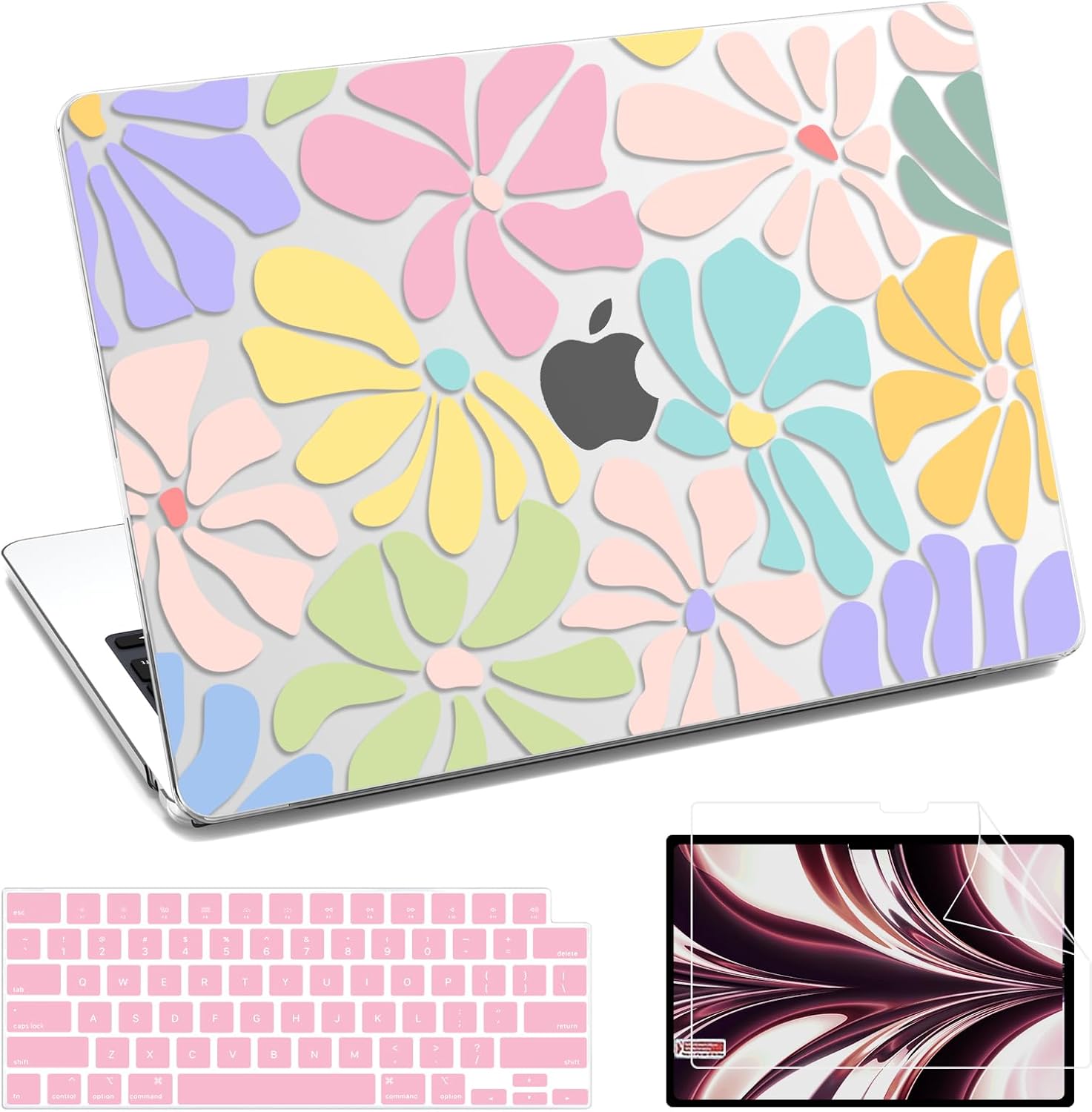 AKIT Compatible with MacBook Air 13 inch Case 2026 2025 2024 2023 M5 M4 M3 M2 Glitter Pearly Luster Laptop Hard Shell for A3449 A3240 A3113 A2681 Mac Air 13.6" Includes Keyboard & Screen Cover, Purple