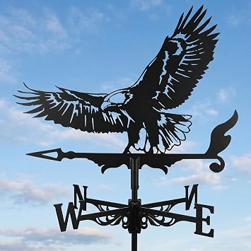 Metal Weather Vane Wind Direction Indicator Outdoor Weather Vanes Roof Mount Yard Patio Wind Vanes for OutsideYard Farm Garden Patio Decoration Eagle