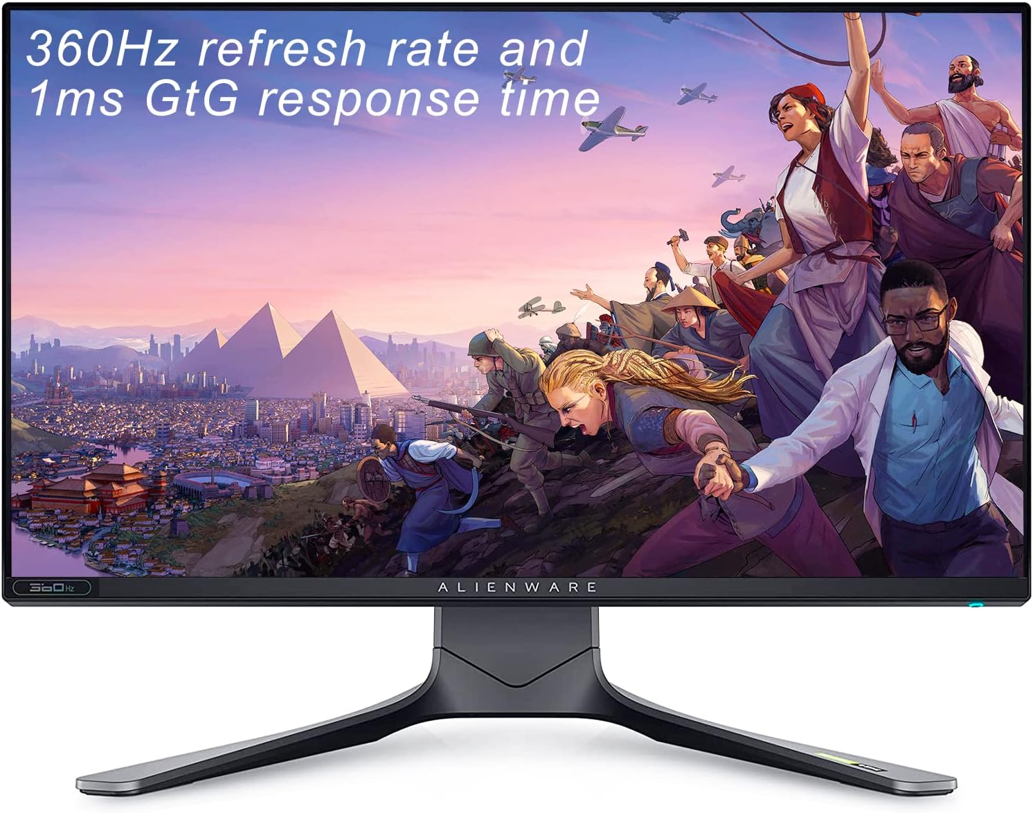 Dell Alienware 25 360Hz 24.5 in Gaming Monitor FHD (1920 x 1080p), NVIDIA G-SYNC, 1ms GtG Fast IPS Response time, sRGB 99% Color Coverage, VESA Mounting Support, Dark Side of The Moon