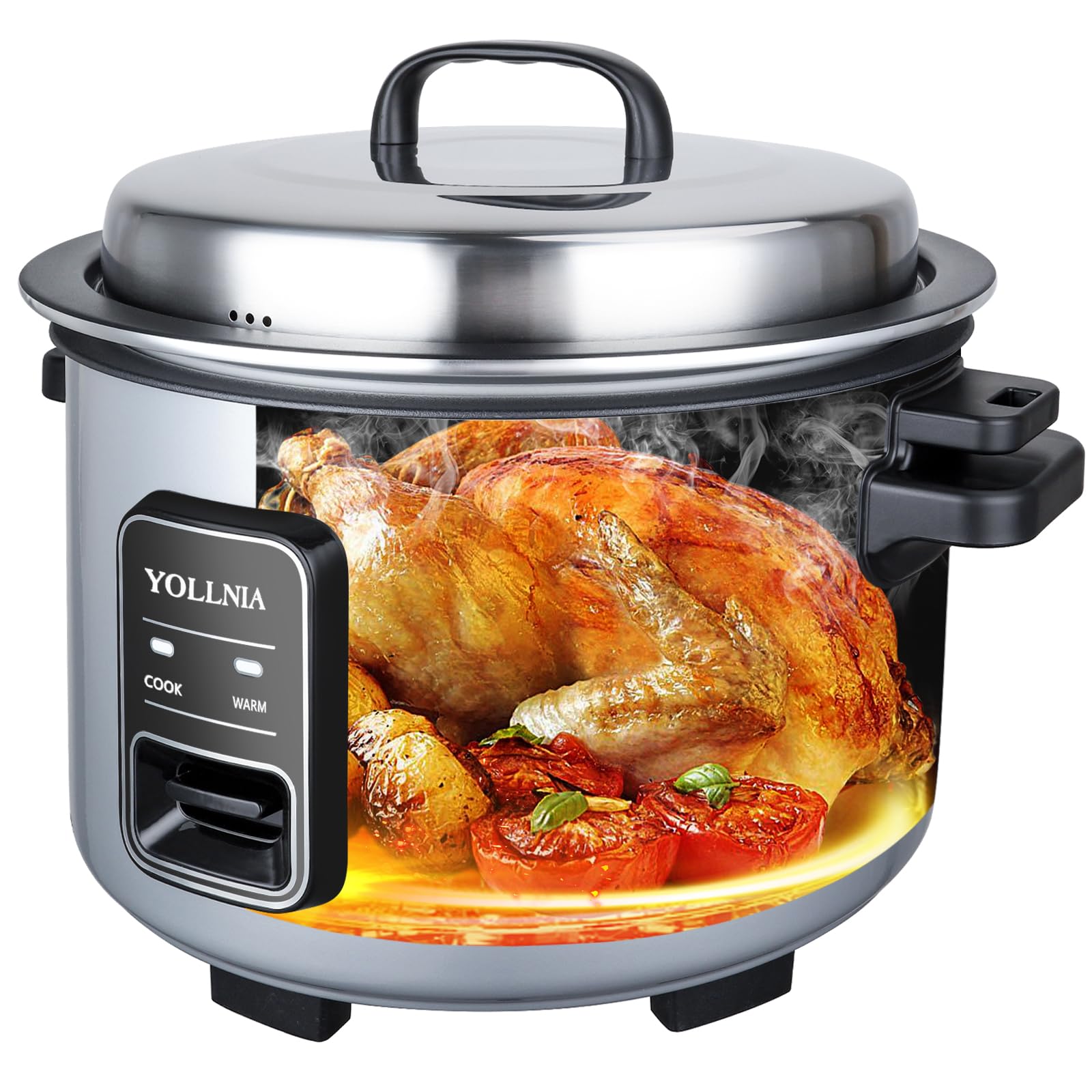 Cuiseur de Riz [15L Grande Capacité] Pour 35-55 personnes, grand cuiseur à riz | Maintien au chaud 24h | Fonctionnement par simple pression, chauffe-plats avec récipient antiadhésif