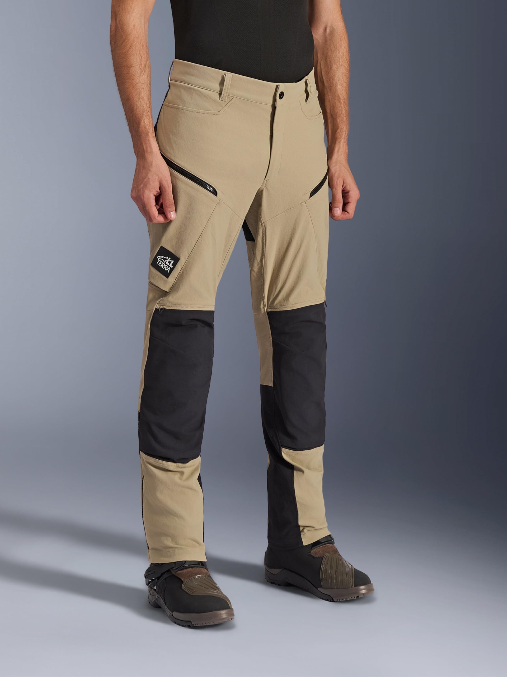 Alpinestars Flex-AST Explorer Pantaloni tessili per motociclette, beige/nero, 3XL