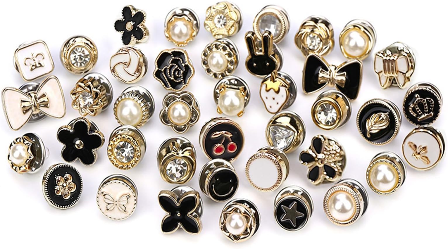 TSHAOUN 40 PCS Women Shirt Brooch Buttons Safety Brooch Buttons, Cover Up Button Pins, Invisible Buttons, Prevent Accidental Exposure of Buttons, for Dresses, Shirts, Cardigans