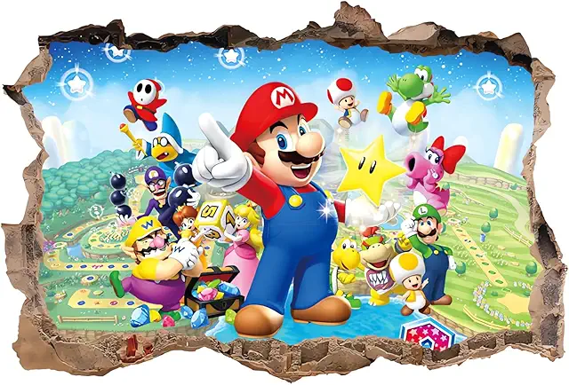 Autocollants Muraux 3D Mario Bros pour Chambre d'Enfant - Décoration Murale
