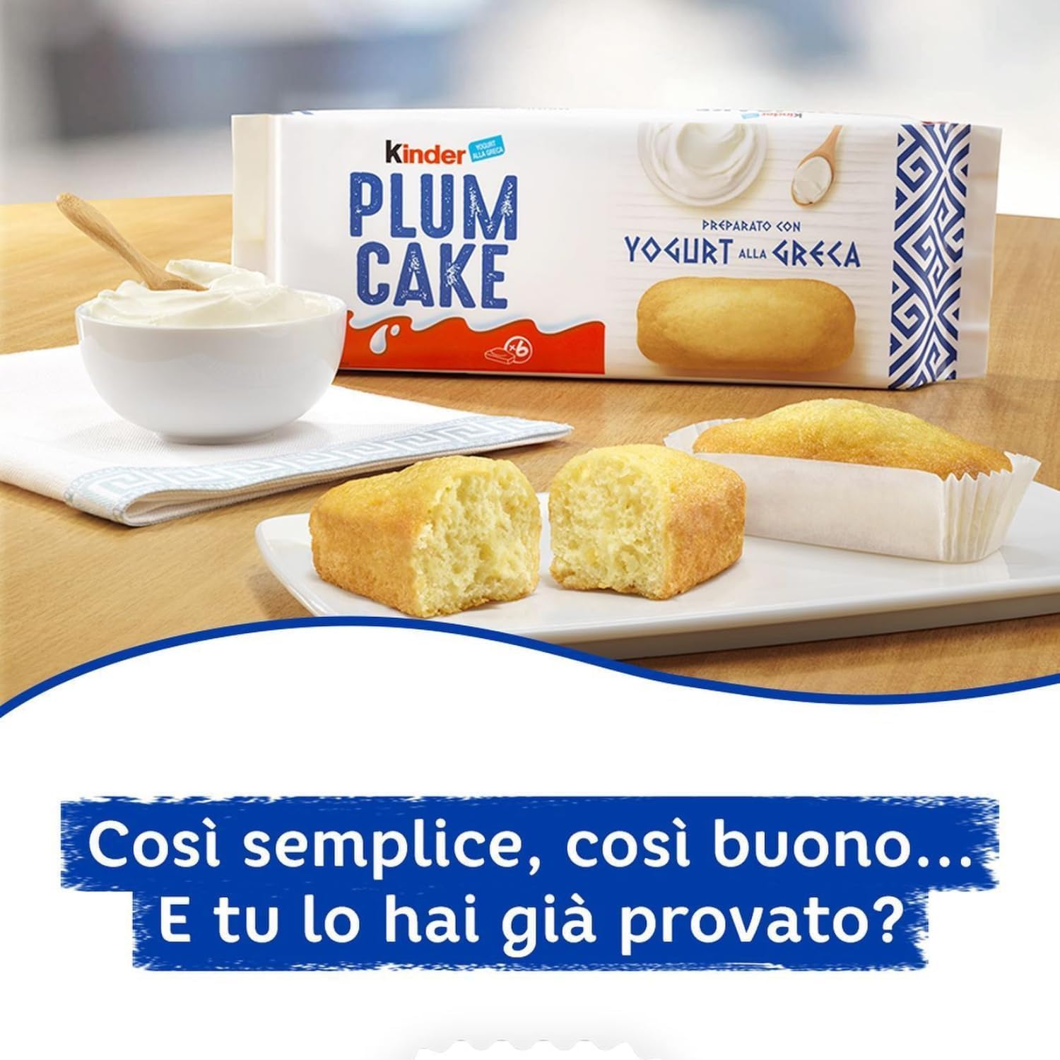 Italian Gourmet Kinder Plum Cake moelleux préparé avec yaourt à la grecque – Gâteaux individuels pour petit-déjeuner & goûter – Pack 6 x 192 g + Italian Gourmet Polpa