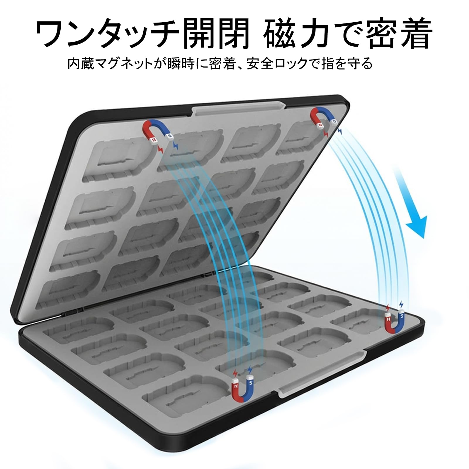 Amazon | LILIWER 3DS LL 対応 ソフトケース 24枚収納 磁気吸着式 3DS