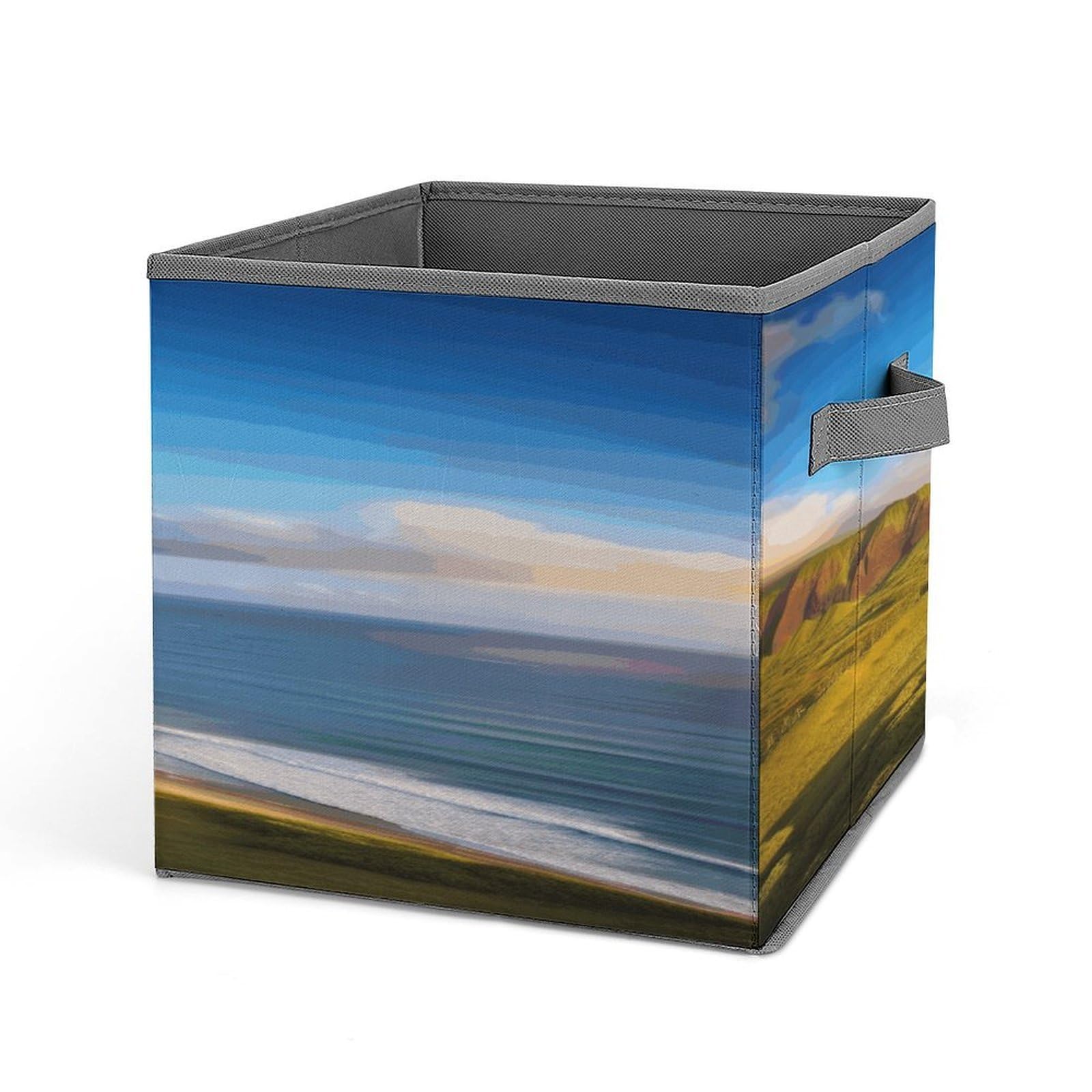 VstaDank Hawaii Hot Air Balloon Storage Bin Collapsible Storage Cubes Organizer Oxford Cloth Storage Box with Dual Handles Large Stackable Closet Storage Bins for Sheets Hat Sweater
