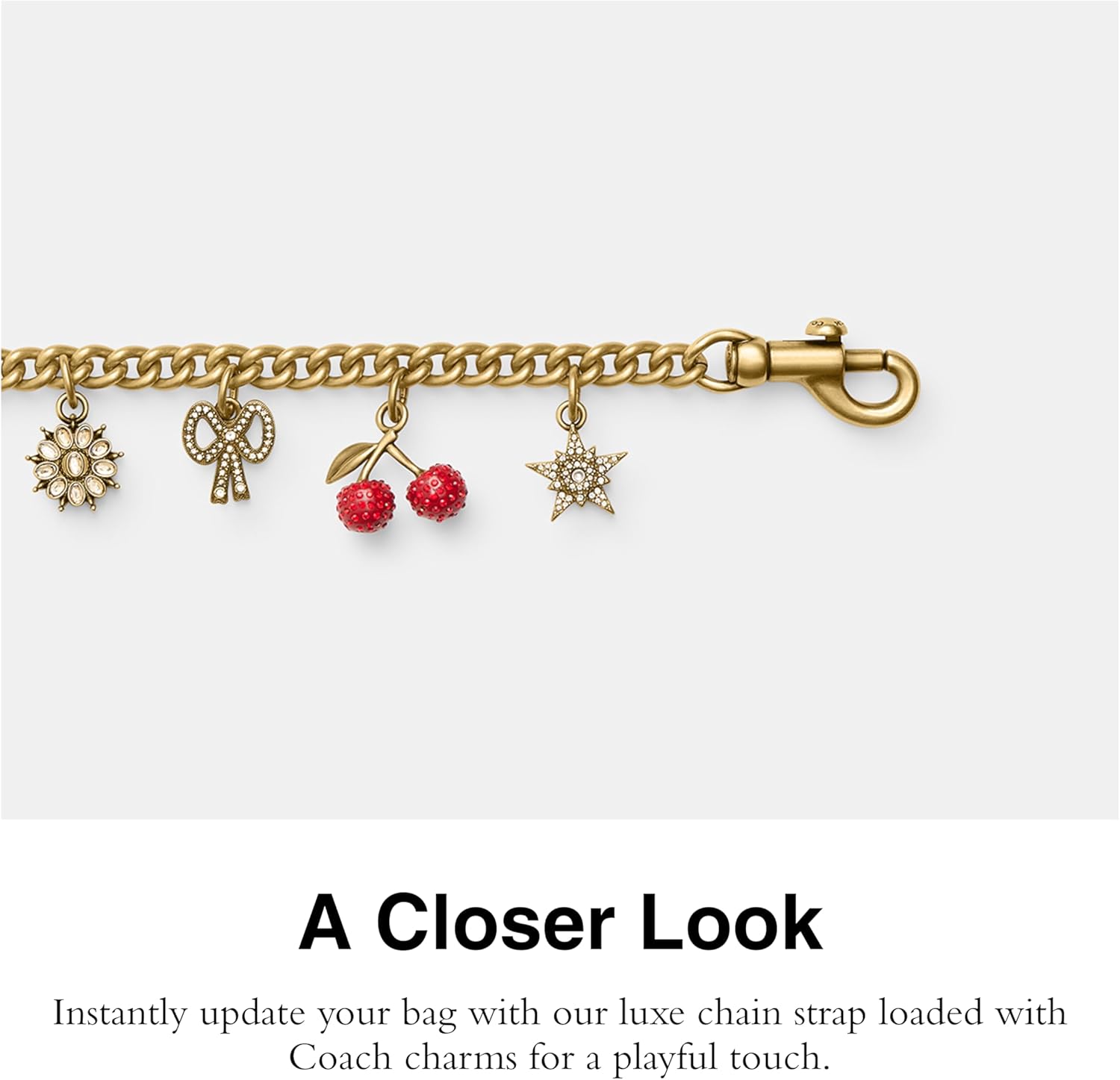 Crystal Motif Chain Bag Charm