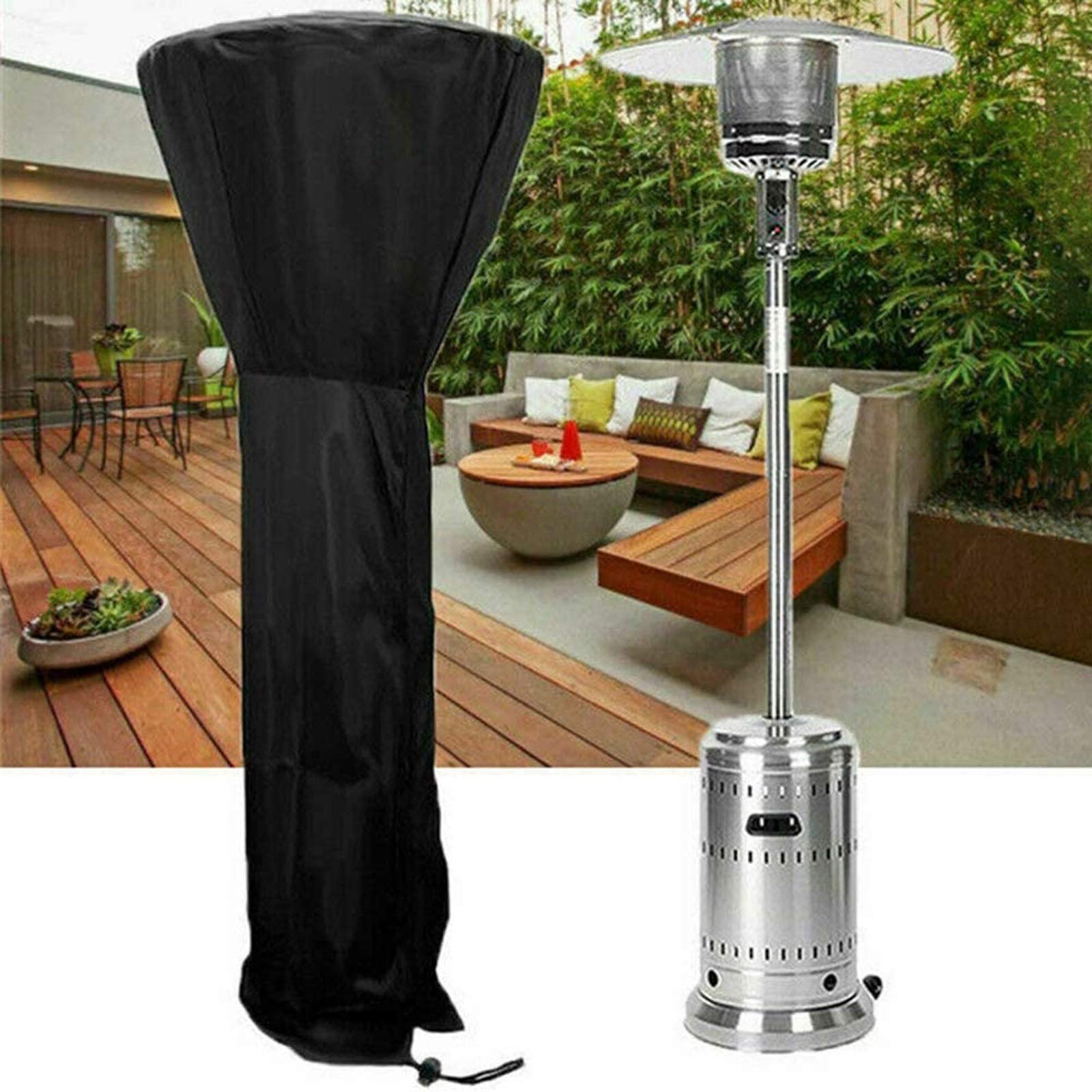 Patio Heater Cover, 210D Heavy Duty Waterproof Standup Patio Heater Cover with Zipper, for Round Dome Heaters (Size : 221 * 85 * 48),B