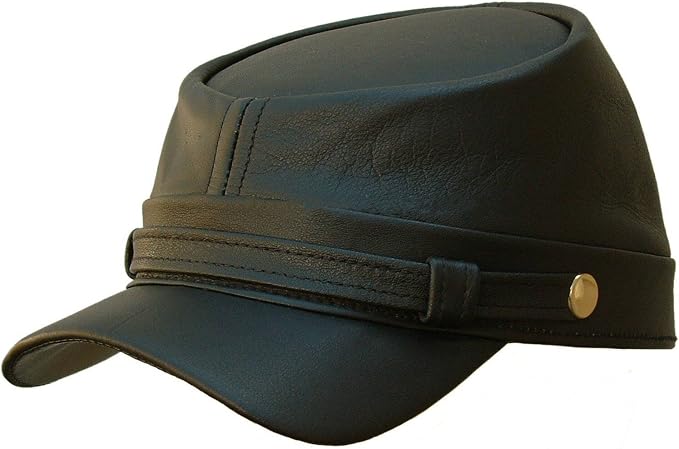 Leather Civil War Hat Military Kepi 