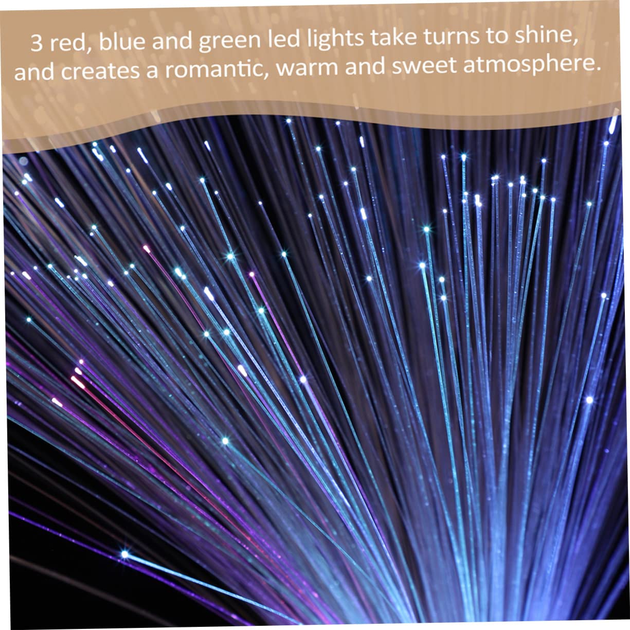 HOMSFOU 2pcs Color Changing Fiber Optic Lights Ambient Night Light for Home Decoration Battery Powered Safe Energy-Saving Design Creates Dynamic Visual Effects for Parties and Holiday