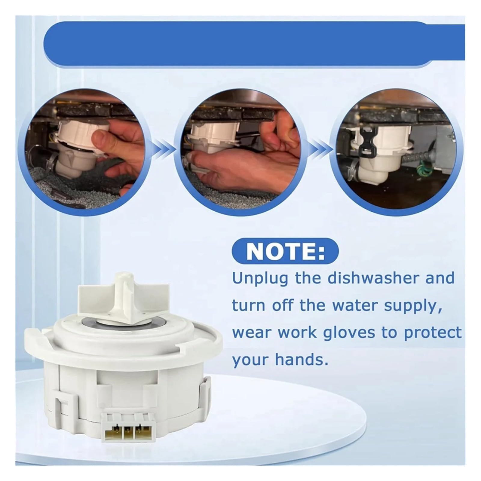 VNJUGF Pompa spustowa zmywarki N85R EAU62043401 EAU62043403 Zmywarka/suszarka, zamień EAU60710801 EAU60710802 wanglan