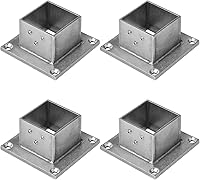 Vista 1 de 4 bases de brida de poste cuadrado de 2 pulgadas, soporte de montaje en riel de cubierta de acero inoxidable 304 para valla de piso o cubierta