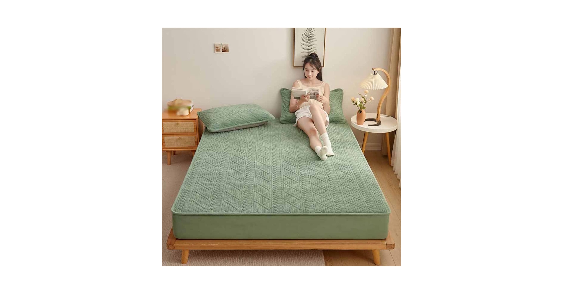 Amazon｜Fzigenle のびのび キルト ボックスシーツ セミシングル