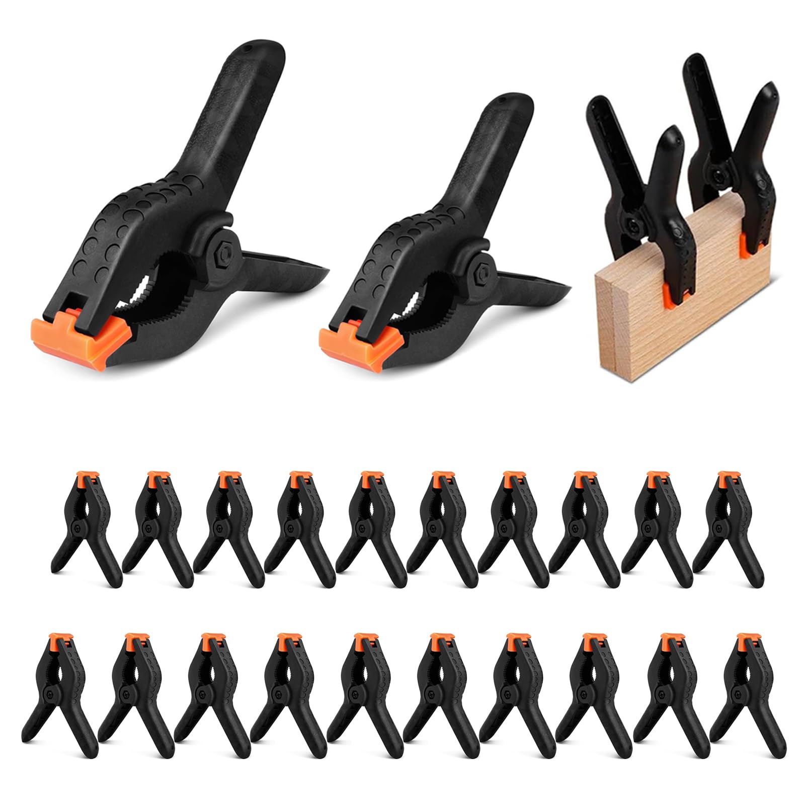 20 Pezzi Morsetti A Molla 70 Mm - Per Falegnameria, Foto E Fai Da Te