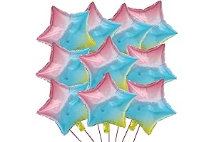 KALOR 18 Inch Rainbow Star Foil Helium Balloons Party Decoration