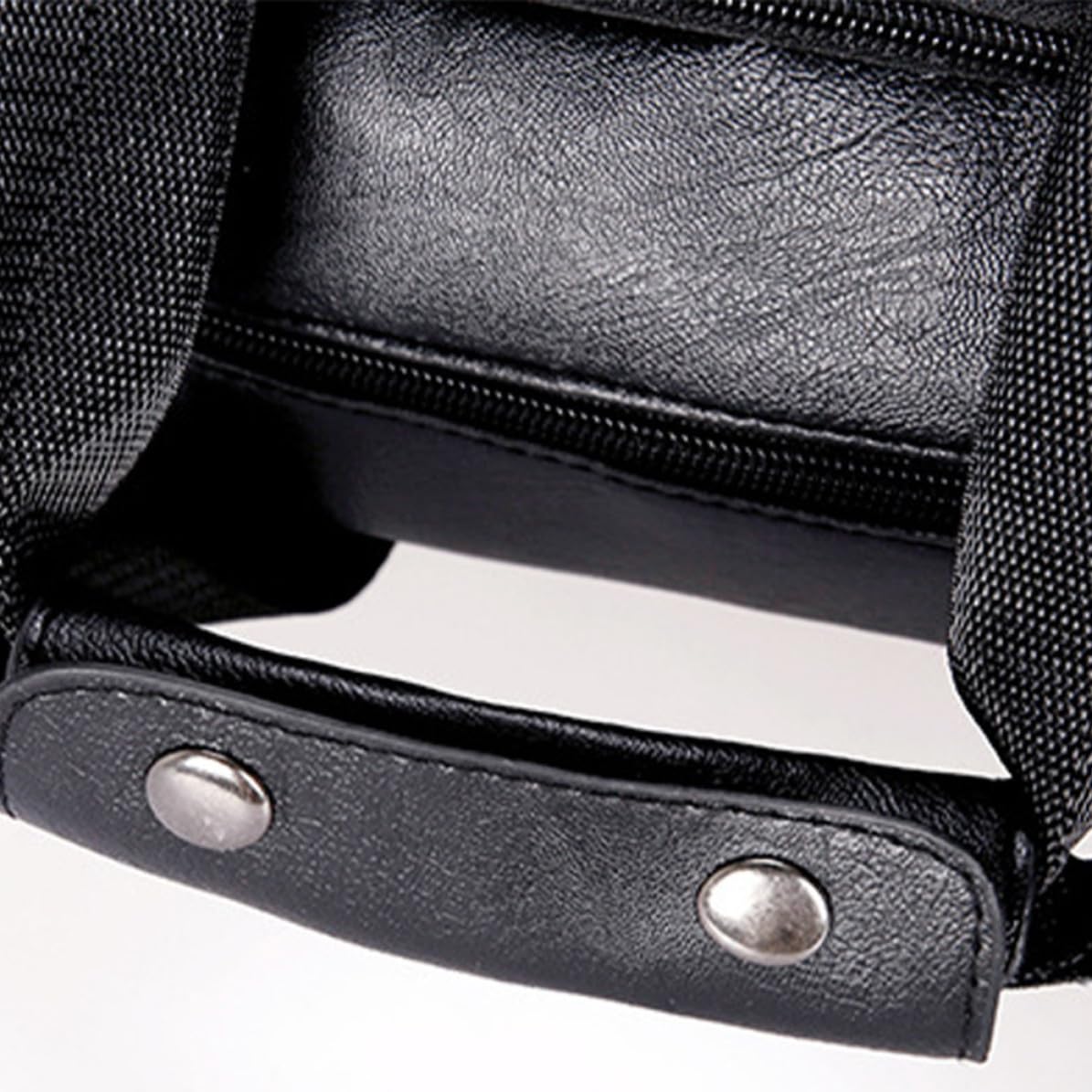 Mochila para Portátil de Piel PU Negra, para Estudiantes y Commuters