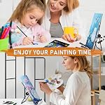Nicpro 68PCS Acrylic Paint Canvas Set for Adults & Fluid Art Painting Supplies Kit with 24(0.4/OZ) Paints,Table Easel,8 Canvas Panels,12 Brushes,Paper Pad,Cleaning Cup,Sponge,Palette for Artist Beginner