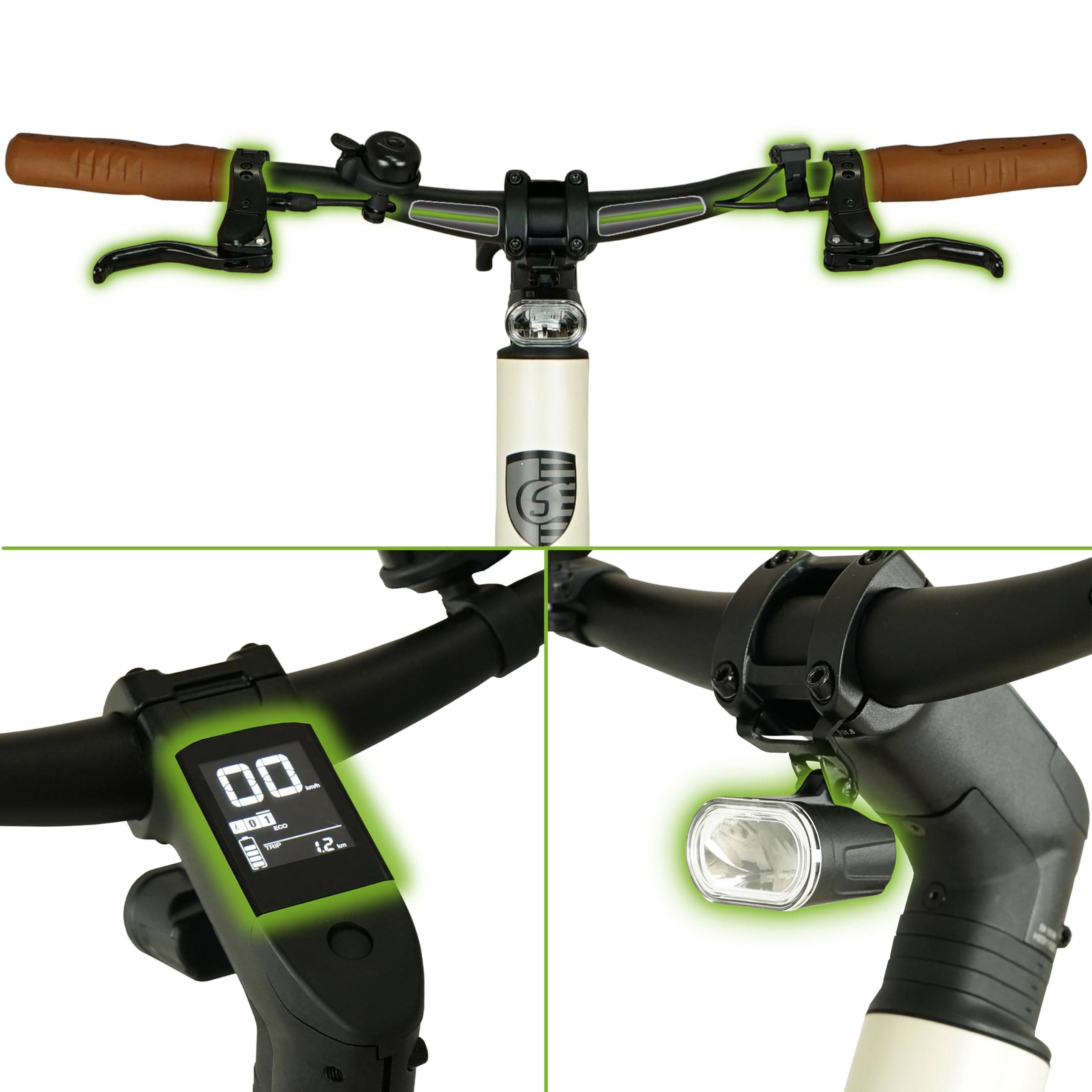 Vélo Électrique Adulte C3F - VAE Ville Urbain Ultra Léger 16kg - Transmission par Courroie et Capteur de Couple - Roues 28 Pouces - Design Minimaliste Blanc Marbre