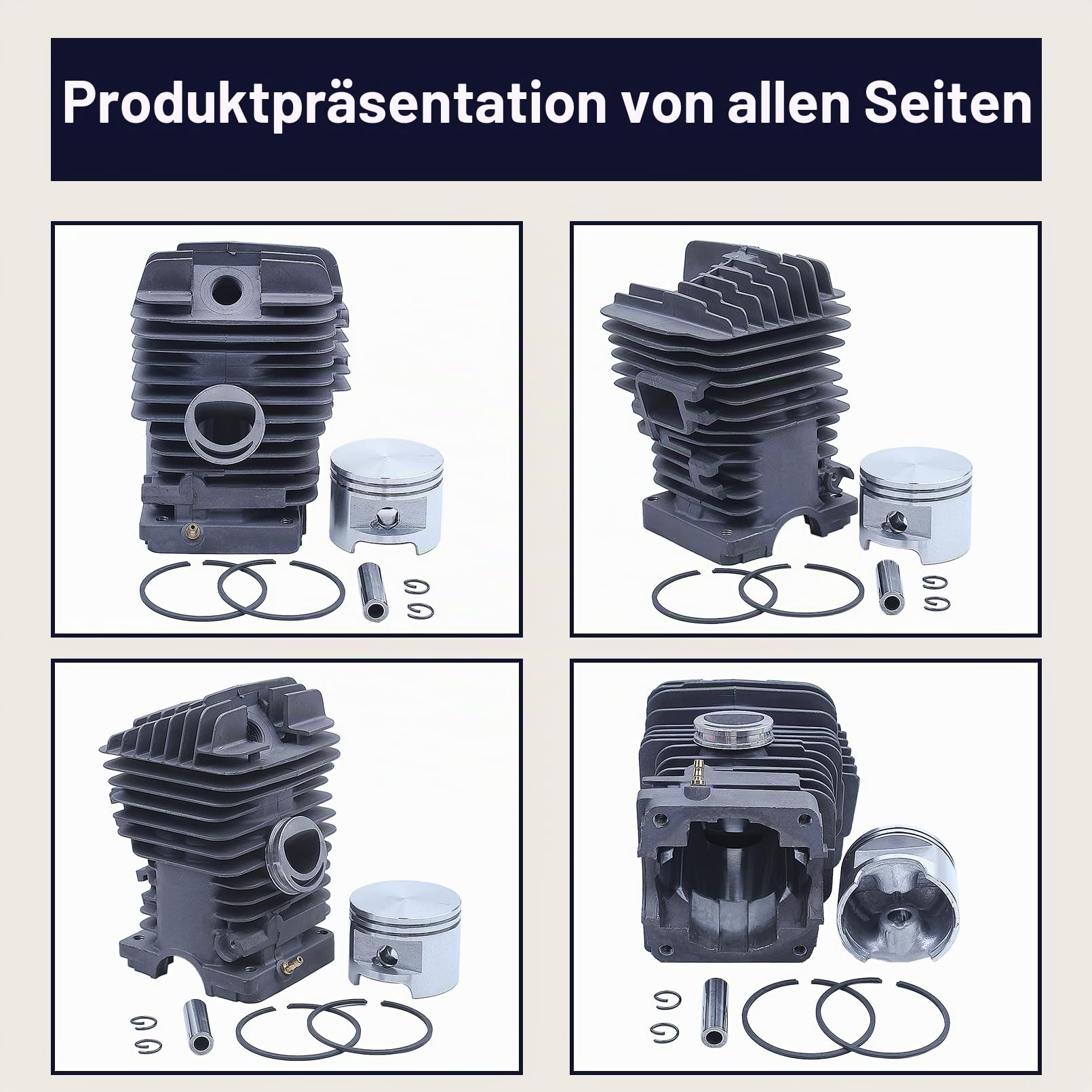 49 mm Zylinderkolben-Auspuff-Kit, für Stihl Ms390 Ms290 Ms310 029 039 Kettensägenteil, 1127 020 1216, 1127 140 0601, 1127 640 3200, 1127 640 3204, 1127 120 1620