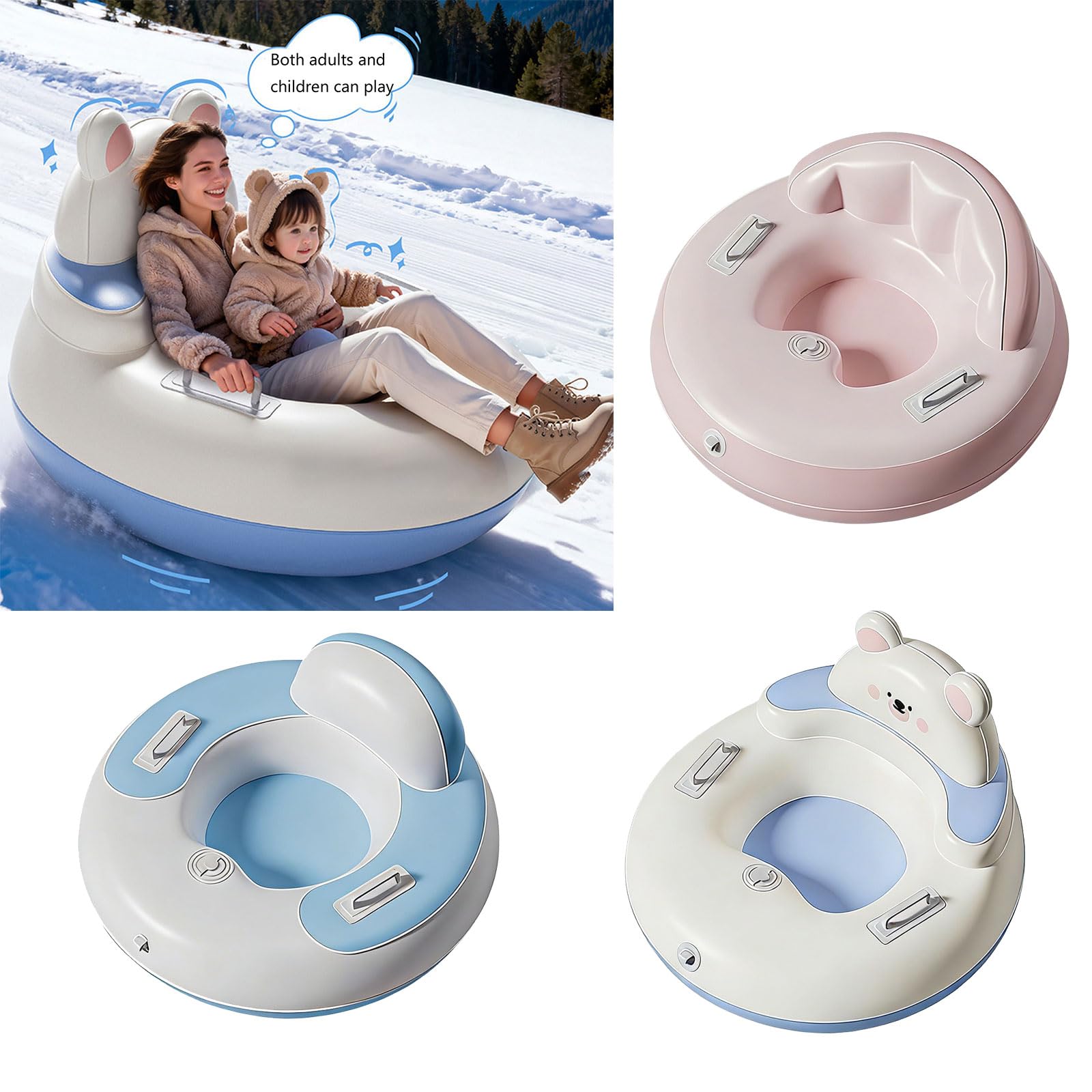 E sicuro tubo da neve per bambini con dispositivo ad aria manuale facile da usare e costruzione salvaspazio in PVC per divertimento all'aperto in famiglia