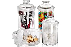 DEAYOU Pack Clear Plastic Jars Candy Container Set