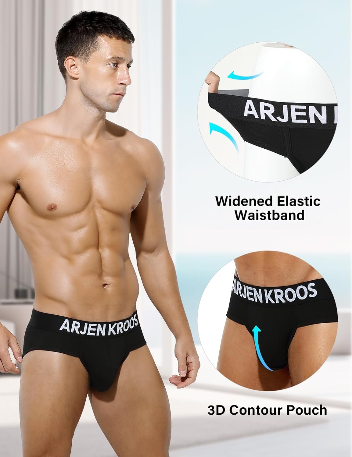 Arjen Kroos Men's Underwear Briefs, Sexy Athletic Cotton Underwear Men, Low Rise Underpants Pouch Underwear for Men 1 Pack - Image 2