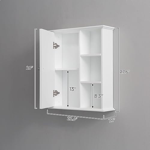 Miniatura 2 de HIGEINE Gabinete de pared de baño sobre el inodoro, gabinete de almacenamiento montado en la pared, gabinetes de madera para medicamentos para baño,