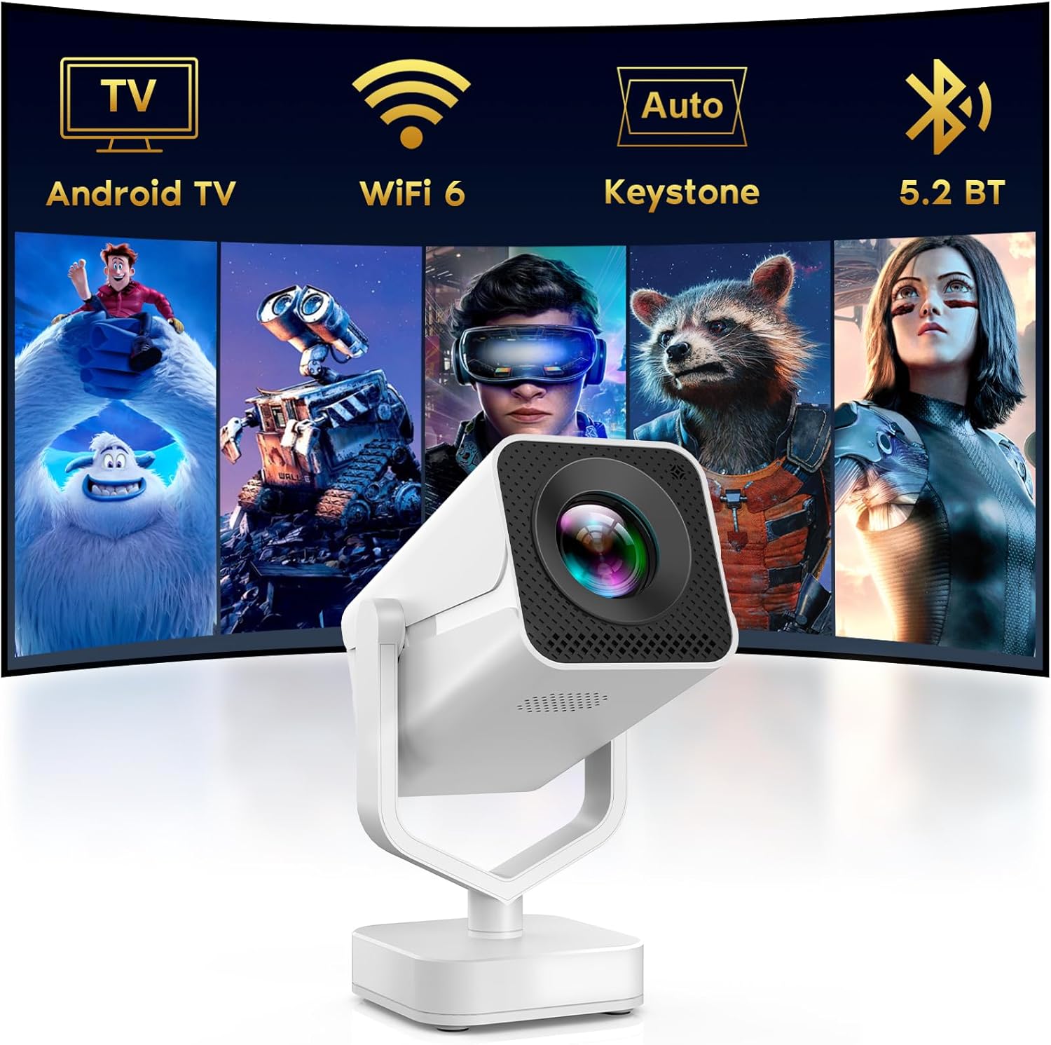Mini Portable Projector with WiFi 6