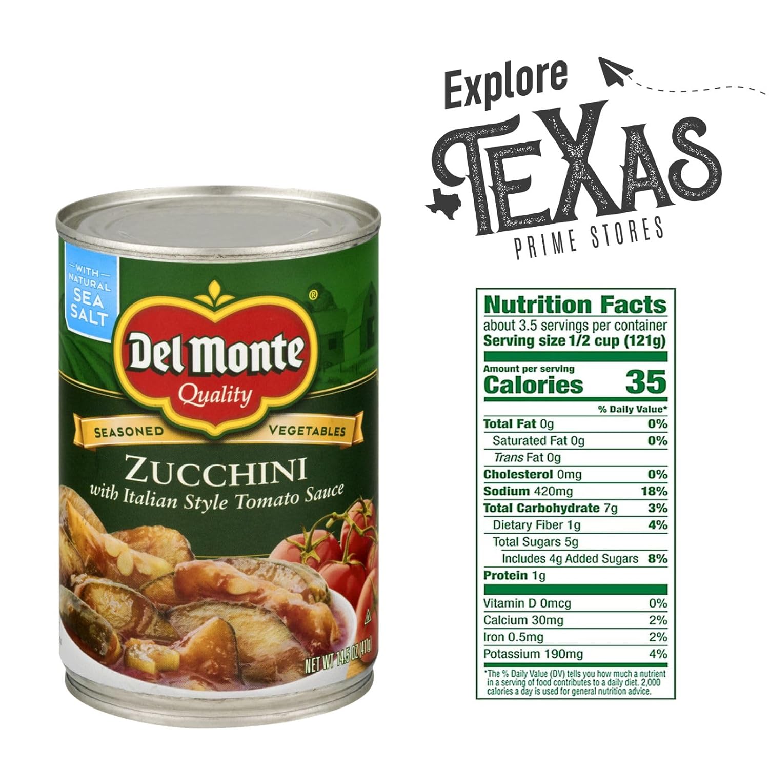 Del Monte - Lavinia Essentials Bundle: 12- Pack of Zucchini Italian Style Tomato Sauce Canned Vegetables 14.5 oz Can + 1 Utility Prop