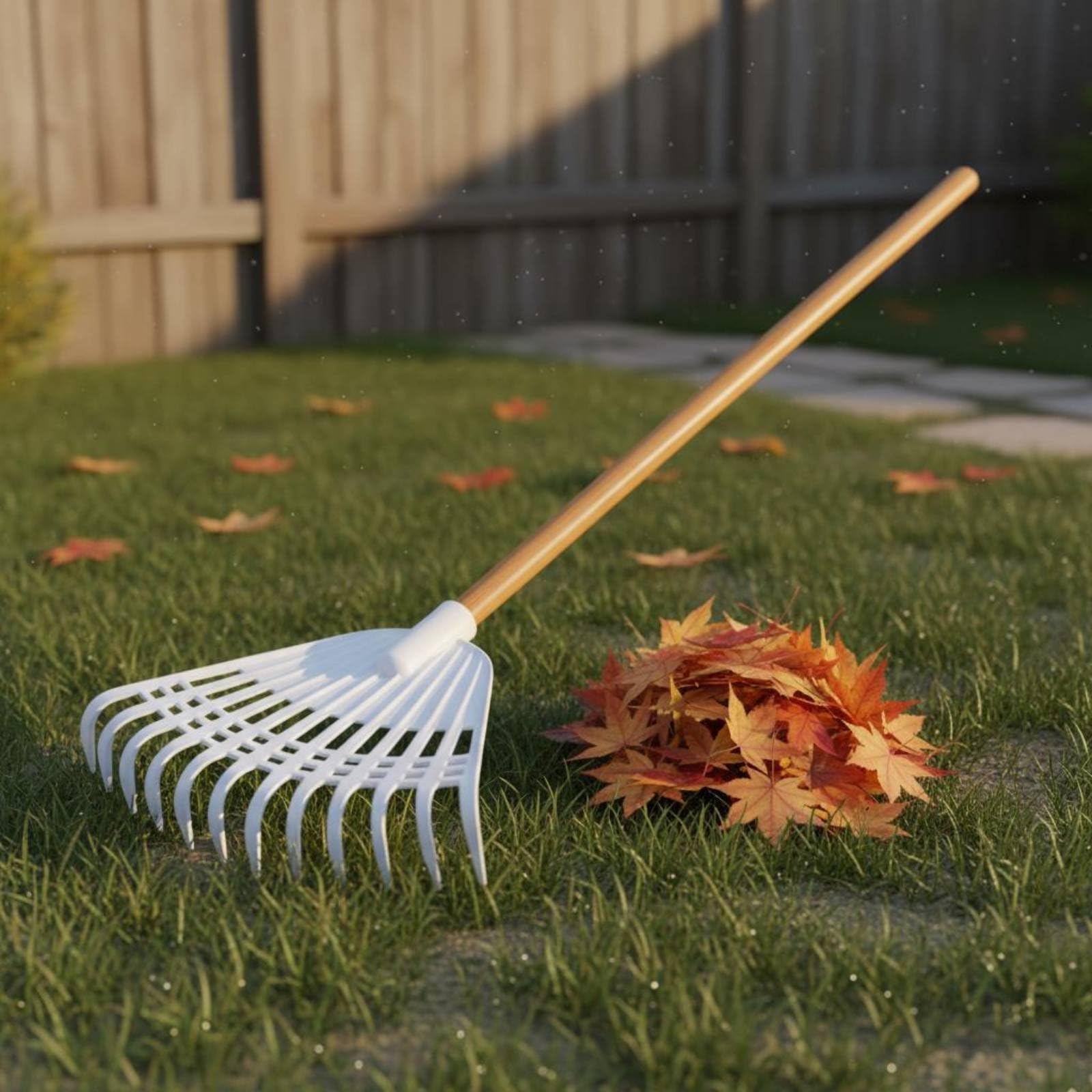 Rastrillo Hojas Plástico Utensilio Exterior Uso Múltiple para Jardinería , Red , 1.2M Poplar Handle