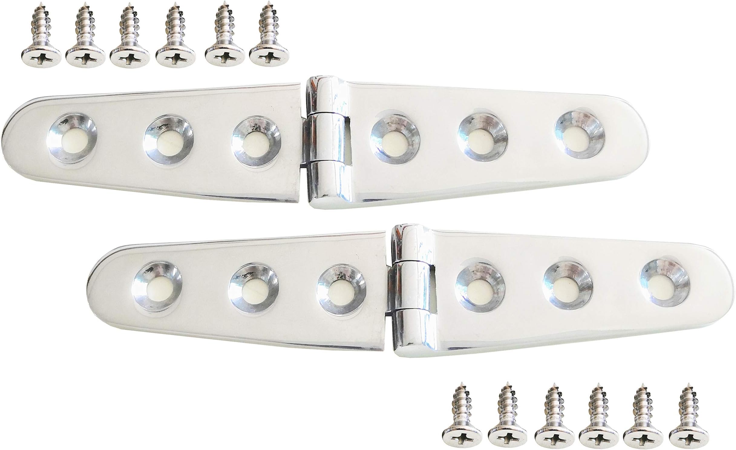GooMeng 6" x 1.2" 316 Stainless Steel Marine Boat Strap Hinges (1 Pair)