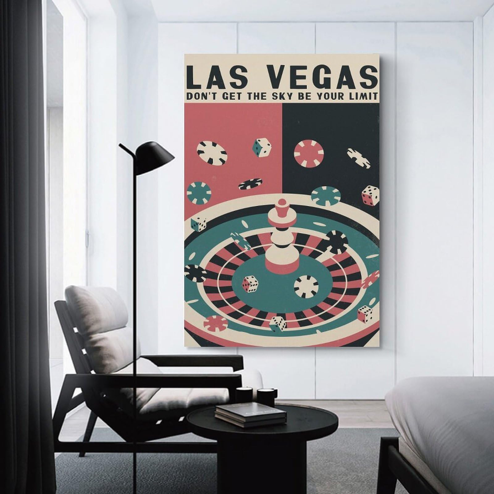 Junmoney Canvas Wall Picture Las Vegas Casino, 24x36inch(60x90cm), for Gallery Wall Decor And Room Displays, Decorative Artwork with Flexible Styling