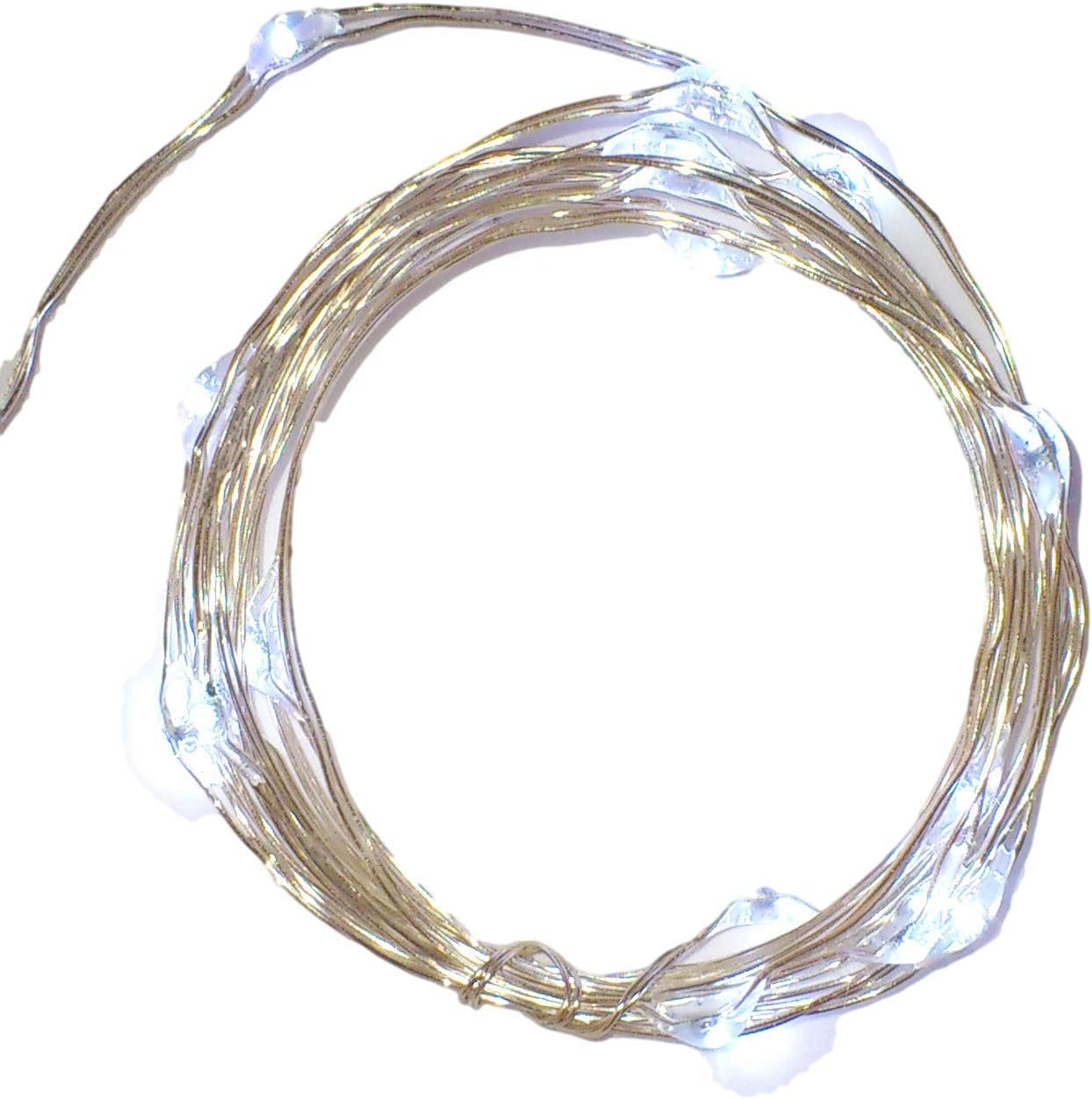 Fairy Lights Cool White w/Batteries Packs - Micro LEDs on 6.56 Ft Silver Wire String Light (1)